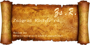 Zsigrai Richárd névjegykártya