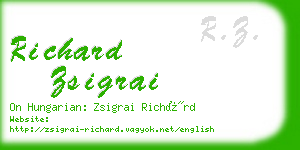 richard zsigrai business card